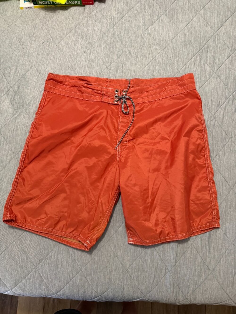 Mens Burnt Orange Birdwell Britches Swim Trunks Sz 37 EUC
